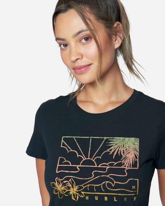 talie perfekt besætning t-shirt Kvinder kaviar tøj Hurley D404N575
