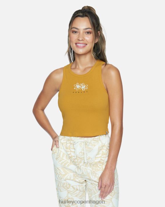 tallie crop rib tank Kvinder honning guld tøj Hurley D404N559
