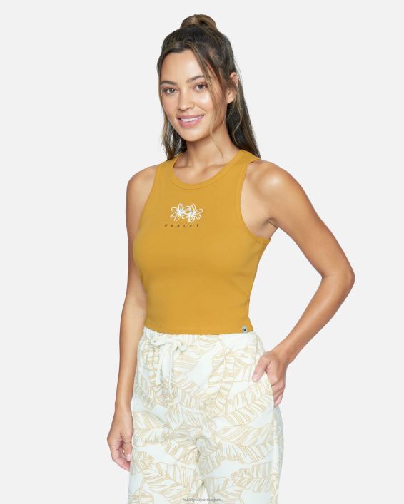tallie crop rib tank Kvinder honning guld tøj Hurley D404N559