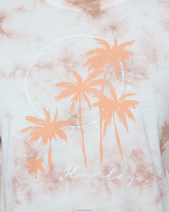 taryn tie dye beskåret langærmet t-shirt Kvinder is kaffe tøj Hurley D404N577