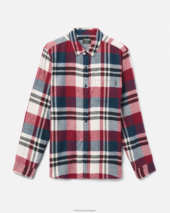 Portland økologisk flannel skjorte Mænd ægte rød tøj Hurley D404N376