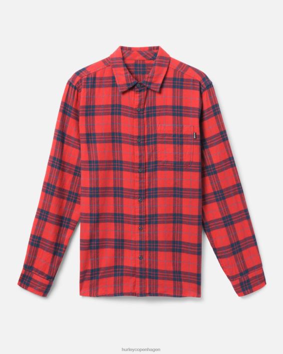 Portland økologisk flannel skjorte Mænd kongelig rød tøj Hurley D404N386