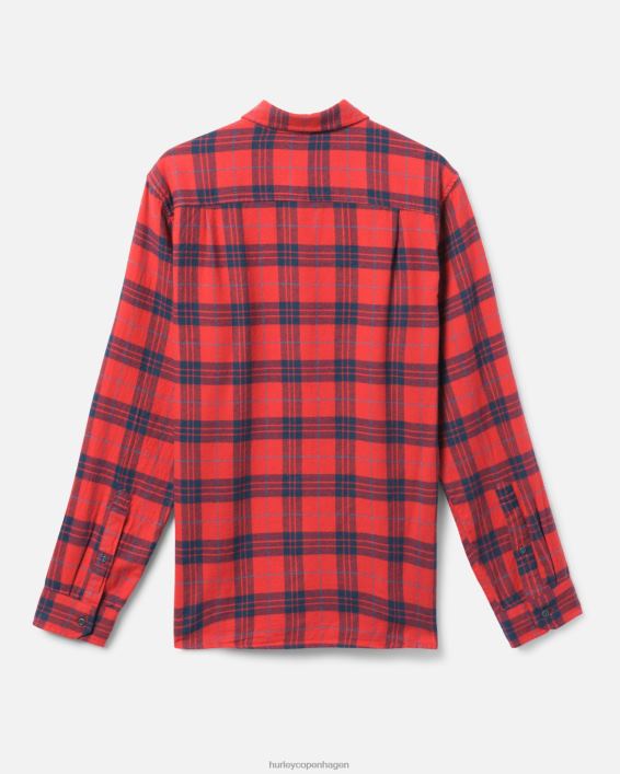 Portland økologisk flannel skjorte Mænd kongelig rød tøj Hurley D404N386