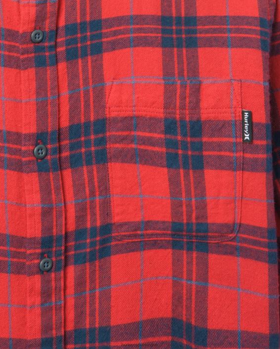 Portland økologisk flannel skjorte Mænd kongelig rød tøj Hurley D404N386