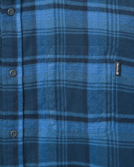 Portland økologisk flannel skjorte Mænd pansret flåde tøj Hurley D404N389