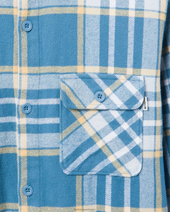 Santa Cruz kystlinje flannel Mænd mellemblå tøj Hurley D404N397