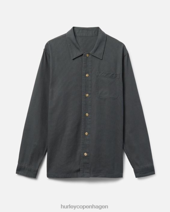 bixby canvas langærmet skjorte Mænd mørk stengrå tøj Hurley D404N315