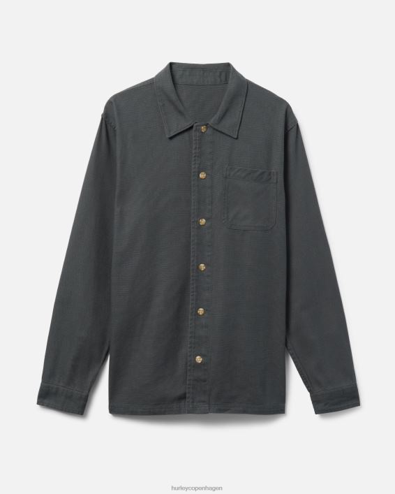 bixby canvas langærmet skjorte Mænd mørk stengrå tøj Hurley D404N315