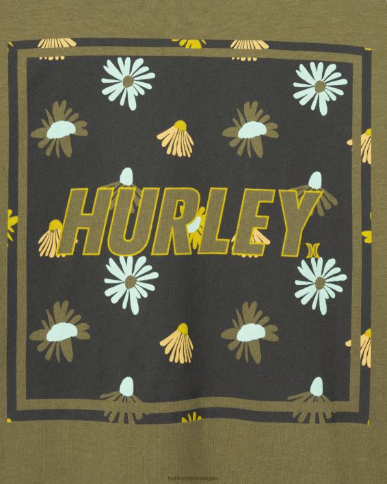 hverdag fire hjørner t-shirt Mænd oliven tøj Hurley D404N303