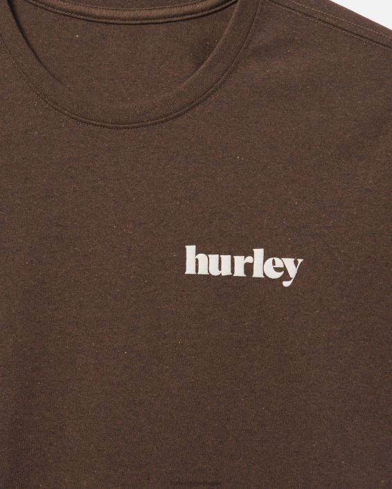 hverdags genbrug sænker puf kortærmet Mænd Brun tøj Hurley D404N355