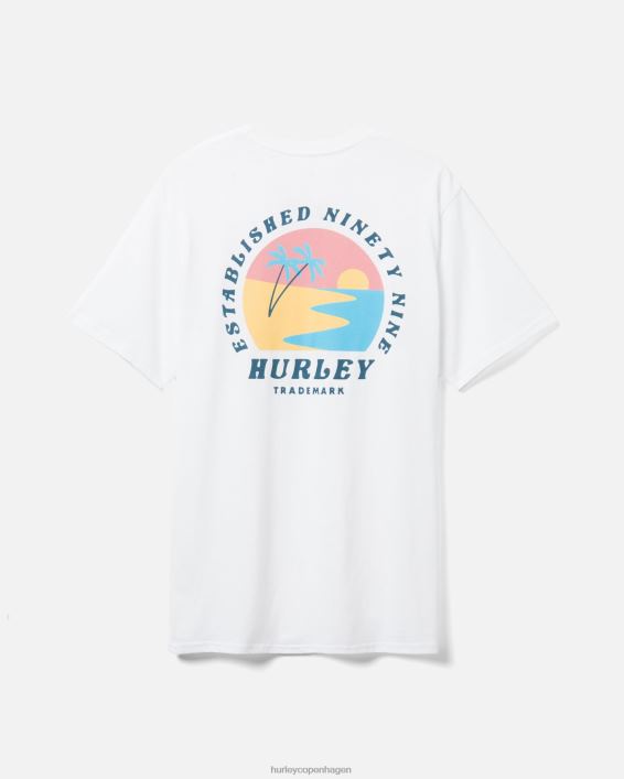hverdags genbrugs solopgang t-shirt Mænd hvid tøj Hurley D404N309