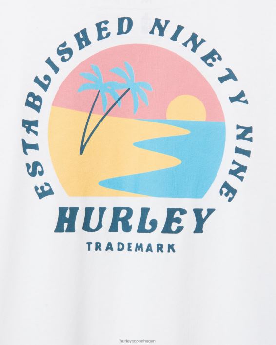 hverdags genbrugs solopgang t-shirt Mænd hvid tøj Hurley D404N309