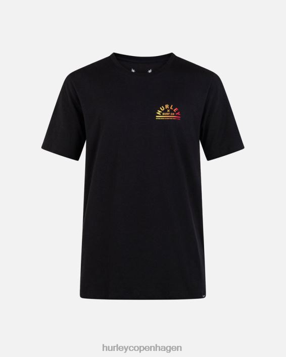 hverdags halvmåne kortærmet t-shirt Mænd sort tøj Hurley D404N64
