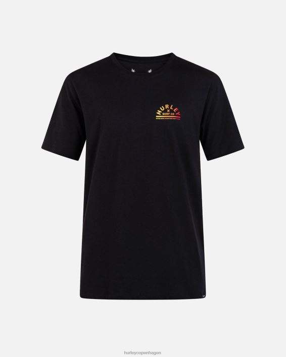 hverdags halvmåne kortærmet t-shirt Mænd sort tøj Hurley D404N64