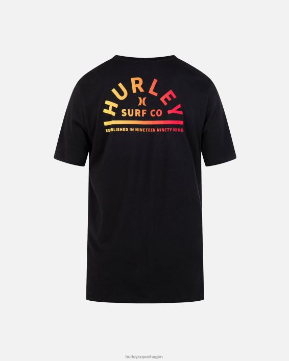 hverdags halvmåne kortærmet t-shirt Mænd sort tøj Hurley D404N64