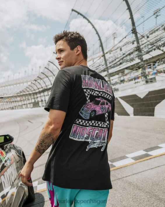 nascar x hverdags hurtigere kortærmet t-shirt Mænd sort tøj Hurley D404N267