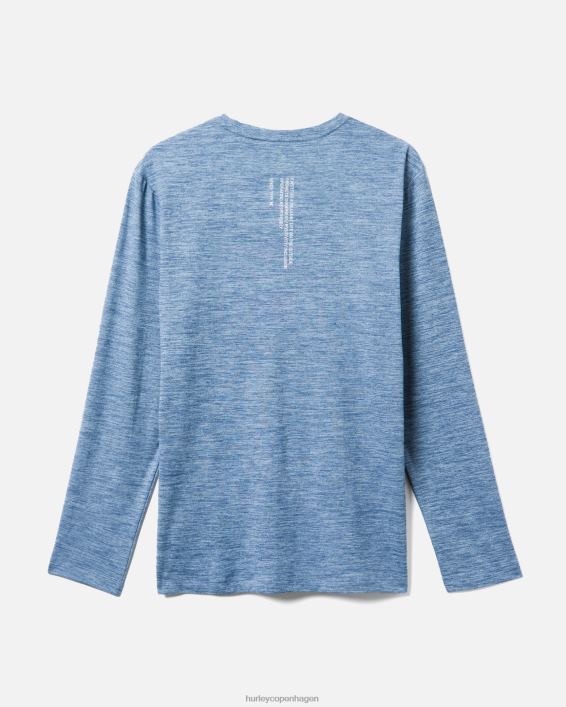findes langærmet ydeevne t-shirt Mænd isblå tøj Hurley D404N281