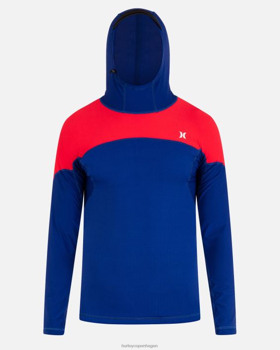 kai lenny x coast guard langærmet surftop med hætte Mænd dyb kongeblå tøj Hurley D404N271