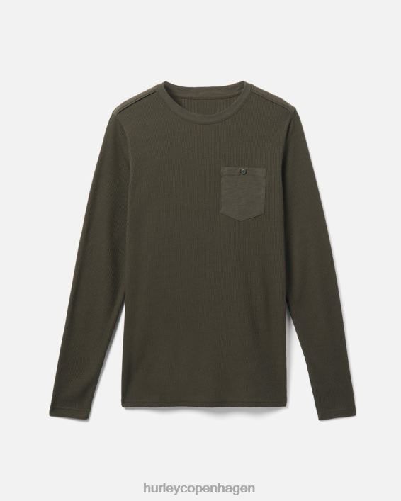 langærmet felton termisk besætning Mænd mørkegrøn tøj Hurley D404N388