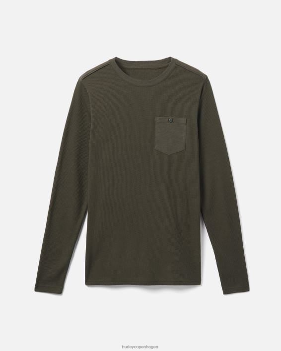 langærmet felton termisk besætning Mænd mørkegrøn tøj Hurley D404N388